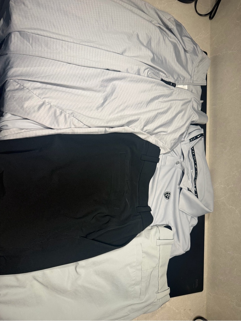 Nike Golf Bundle - Polo (L), Quarter Zip (L) and 2 pairs of Dri Fit Shorts (32)